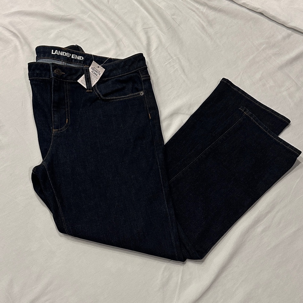 NWT Lands' End Women's Dark Blue Straight Leg Jeans